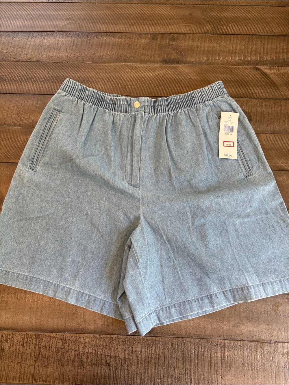 Karen Scott Light Blue Denim Bermuda Shorts